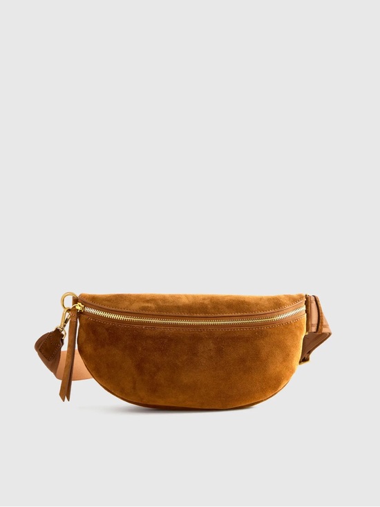 Quince Handbags - Quince Italian Suede Sling Bag/Whiskey